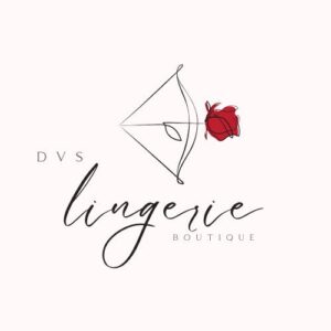 minimalist beige and black lingerie boutique brand logo
